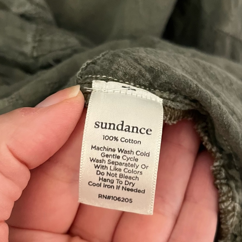 Sundance Green Patchwork Texture Half Button Coll… - image 5